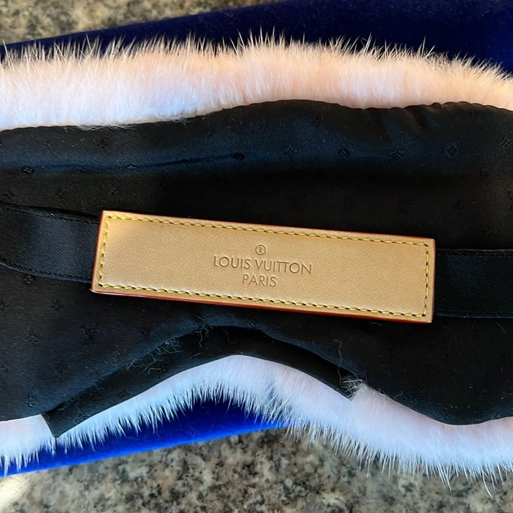 Louis Vuitton Pink Monogram Mink Sleeping Mask with COA